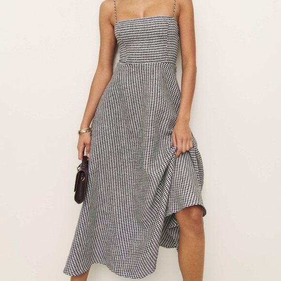 Reformation Monette Linen Dress Black - Size 4 - Picture 1 of 1